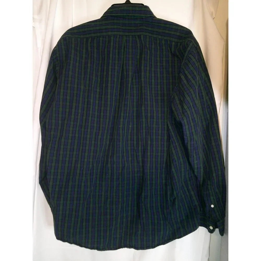 J.Crew Men's Plaid Button-Down Shirt Long Sleeve Casual‎ Dress Green Blue